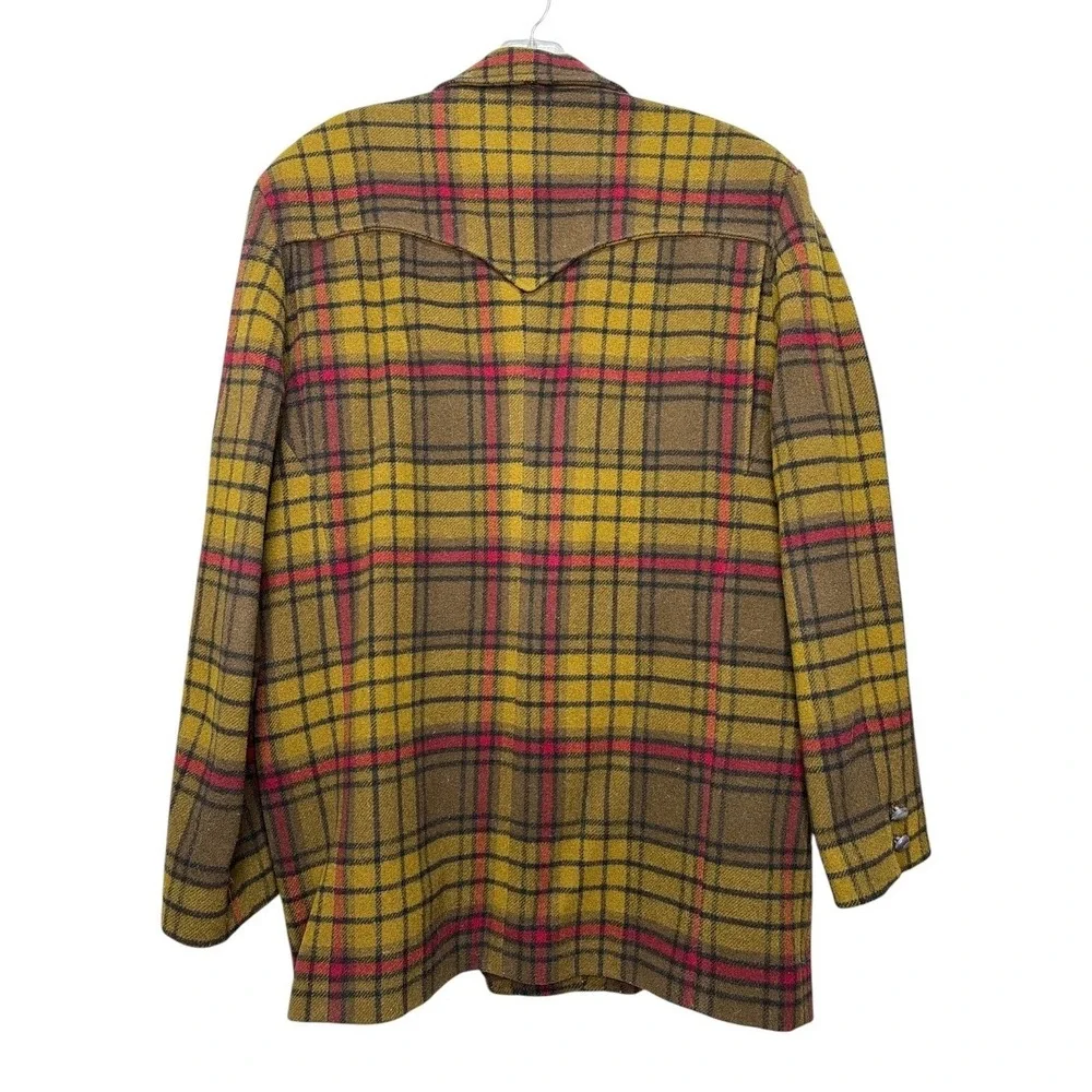 Vintage Banana Republic Made in Italy Wool Plaid Jacket Western Barn Coat M